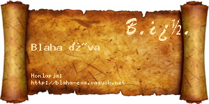 Blaha Éva névjegykártya