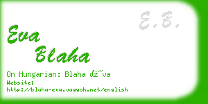 eva blaha business card